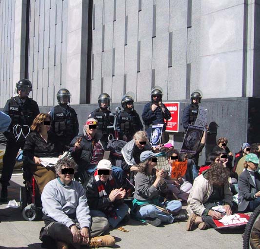 Federal Building Blockaded