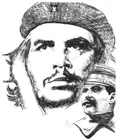 portrait of Che Guevarra and Joseph Stalin