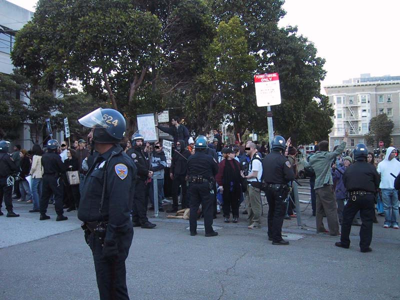 Cops Surrounding Protesters