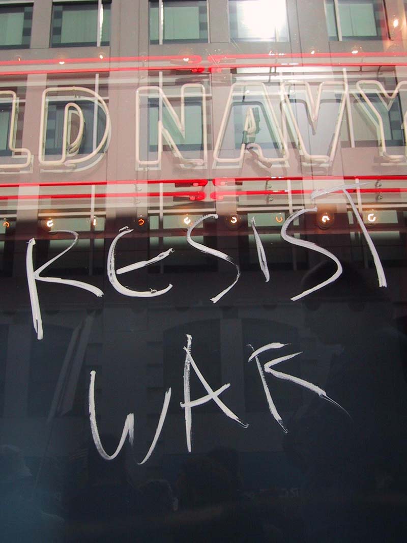 Grafitti on Old Navy window