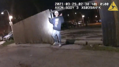 Adam Toledo body cam photo with hands up