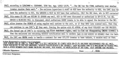 page 2 grievance against TDCJ digital mail